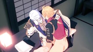 Thoma fucks Ayato raw gushing yaoi Genshin Impact