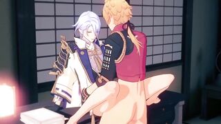 Thoma fucks Ayato raw gushing yaoi Genshin Impact