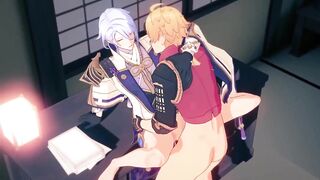 Thoma fucks Ayato raw gushing yaoi Genshin Impact