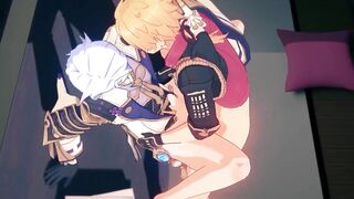 Thoma fucks Ayato raw gushing yaoi Genshin Impact