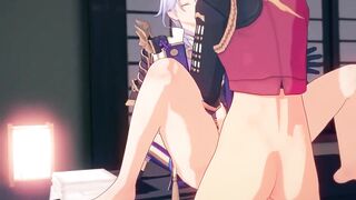Thoma fucks Ayato raw gushing yaoi Genshin Impact