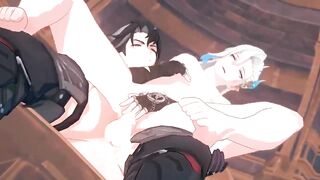 Genshin Impact Wriothesley and Neuvillette raw gay sex hentai animation