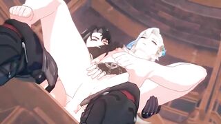 Genshin Impact Wriothesley and Neuvillette raw gay sex hentai animation