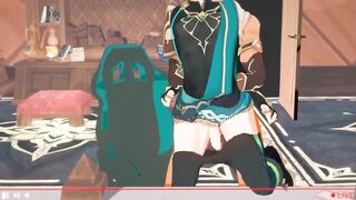 Alhaitham gets destroyed in a live Genshin Impact yaoi gangbang