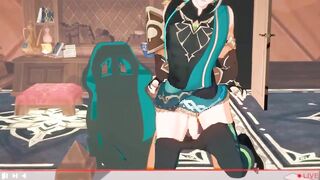 Alhaitham gets destroyed in a live Genshin Impact yaoi gangbang