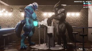 Deathclaw Spitroasted by Huge Muscular Furry Cum Dumps