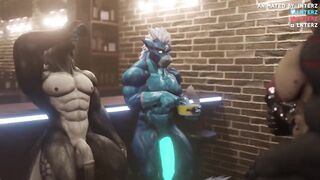 Deathclaw Spitroasted by Huge Muscular Furry Cum Dumps
