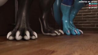 Deathclaw Spitroasted by Huge Muscular Furry Cum Dumps
