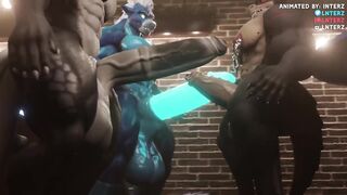 Deathclaw Spitroasted by Huge Muscular Furry Cum Dumps