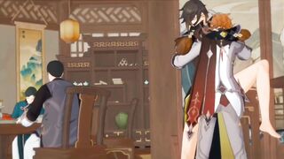 Tartaglia destroys Zhongli in brutal public gay yaoi