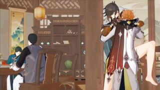 Tartaglia destroys Zhongli in brutal public gay yaoi