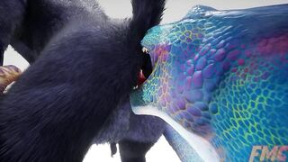 Drakon and Rawn brutal furry yiffing until they’re wrecked in cum