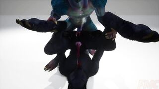 Drakon and Rawn brutal furry yiffing until they’re wrecked in cum