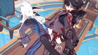 Ripped raw bareback Genshin Impact Yaoi neuvillette gets throat wrecked