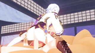 Ayato Rides Cock in Genshin Impact Gay Hentai
