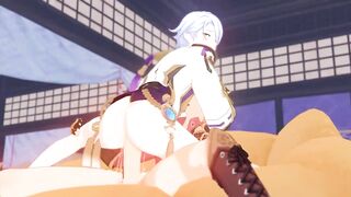 Ayato Rides Cock in Genshin Impact Gay Hentai