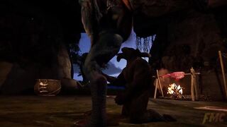 Goat gets destroyed by lizardman cumshots multiple times