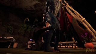 Goat gets destroyed by lizardman cumshots multiple times