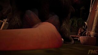 Goat gets destroyed by lizardman cumshots multiple times