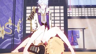 Ayato and Thoma's First Gay Time Animated Bareback Twink Roughness
