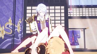 Ayato and Thoma's First Gay Time Animated Bareback Twink Roughness