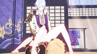 Ayato and Thoma's First Gay Time Animated Bareback Twink Roughness