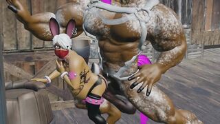 Gay Furry gets Destroyed by BBC Big Size Gangbang