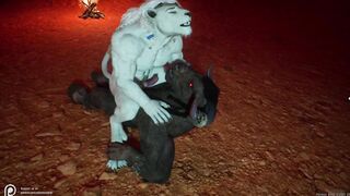 Vaark and Zumon raw furry yaoi gangbang with Max creampie anal