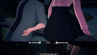 Femboy twink gets brutal public breeding in cartoon hentai game