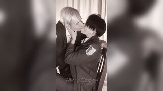 Erwin x Levi raw gay anime kiss leaks cosplay cumshot fetish