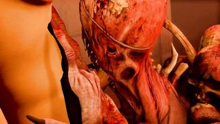 Dredge's seed shoots deep and leaks his load in sfm gay horror parody