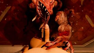Dredge's seed shoots deep and leaks his load in sfm gay horror parody