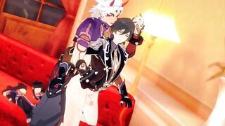Zhongli and Itto destroyed in raw yaoi Genshin gay R34