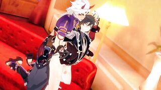 Zhongli and Itto destroyed in raw yaoi Genshin gay R34
