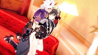 Zhongli and Itto destroyed in raw yaoi Genshin gay R34