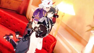 Zhongli and Itto destroyed in raw yaoi Genshin gay R34