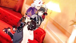 Zhongli and Itto destroyed in raw yaoi Genshin gay R34