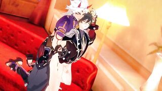 Zhongli and Itto destroyed in raw yaoi Genshin gay R34
