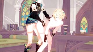 Alhaitham and Kaveh wrecked in raw anime hentai