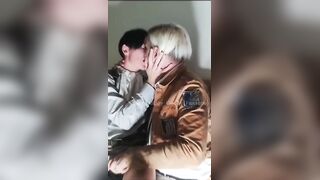 Attack on Titan Gay Cosplay Eruri & Erwin Smith Raw XXL Pounding