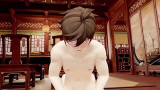 Zhongli Destroys Tartaglia in Sloppy Genshin Yaoi Hentai
