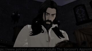 Apprentice boy sucks his Master raw deep throat blowjob animation