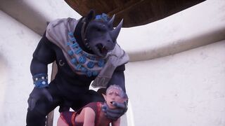 King Rhino wrecks tiny elf gaping hole raw POV gush