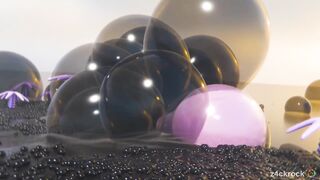 Furry latex balloon inflation destroys tight hole raw cumshot