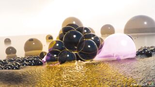 Furry latex balloon inflation destroys tight hole raw cumshot