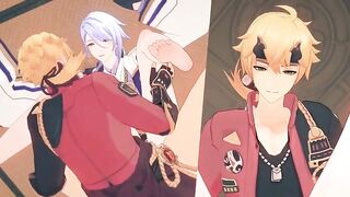Ayato and Thoma destroyed in this raw Genshin Impact gay anal fuck