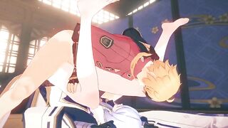 Ayato and Thoma destroyed in this raw Genshin Impact gay anal fuck