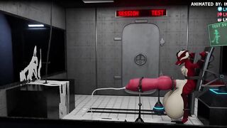Hyper growing furry dragon cock milking machine destroys tight hole
