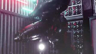 Gay latex drone mask growth animation throbbing thick cock flexing solo