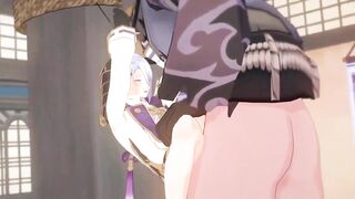 Ayato x NPC raw yaoi Genshin Impact hogtied moaning